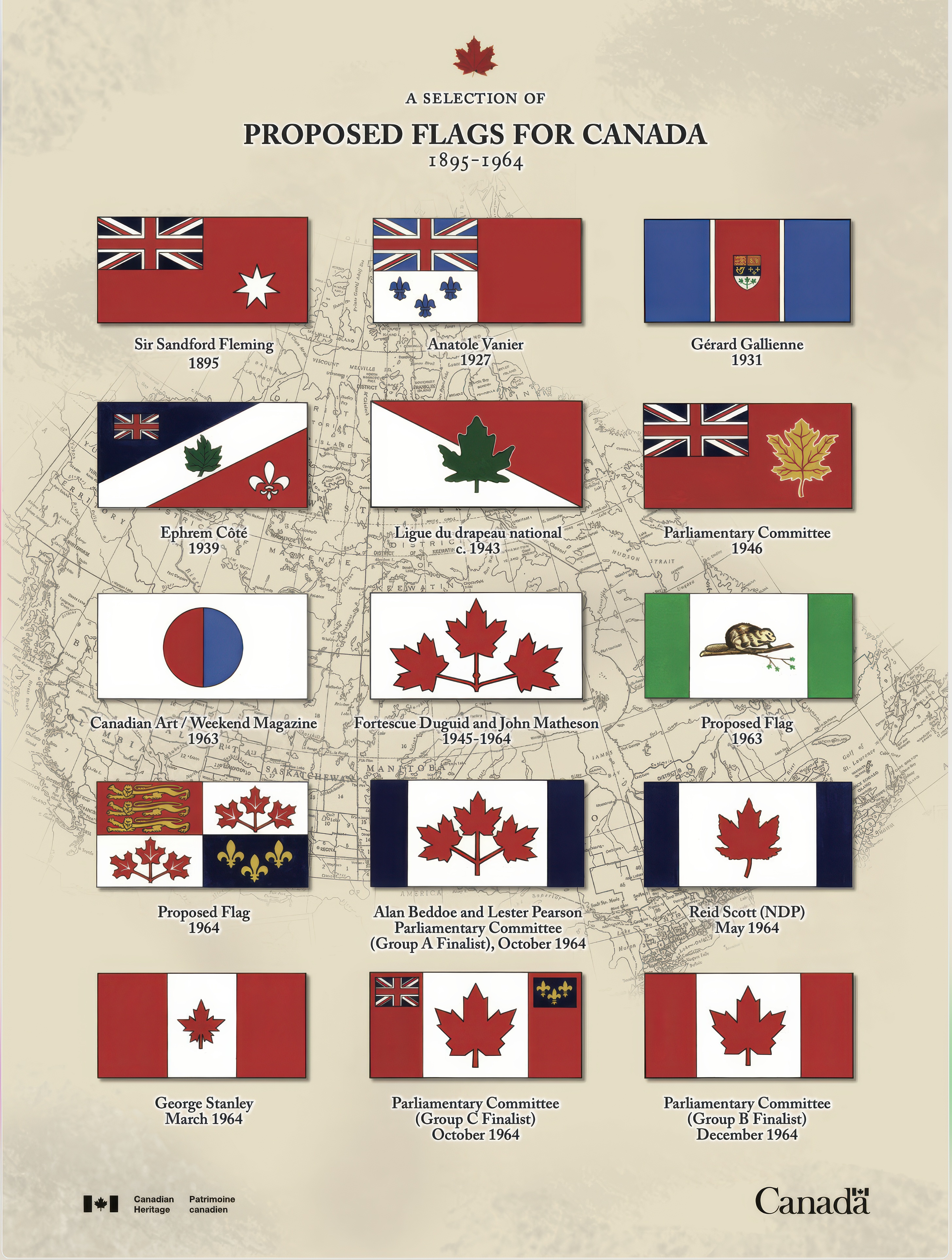 A history of proposed Canadian Flags through the years