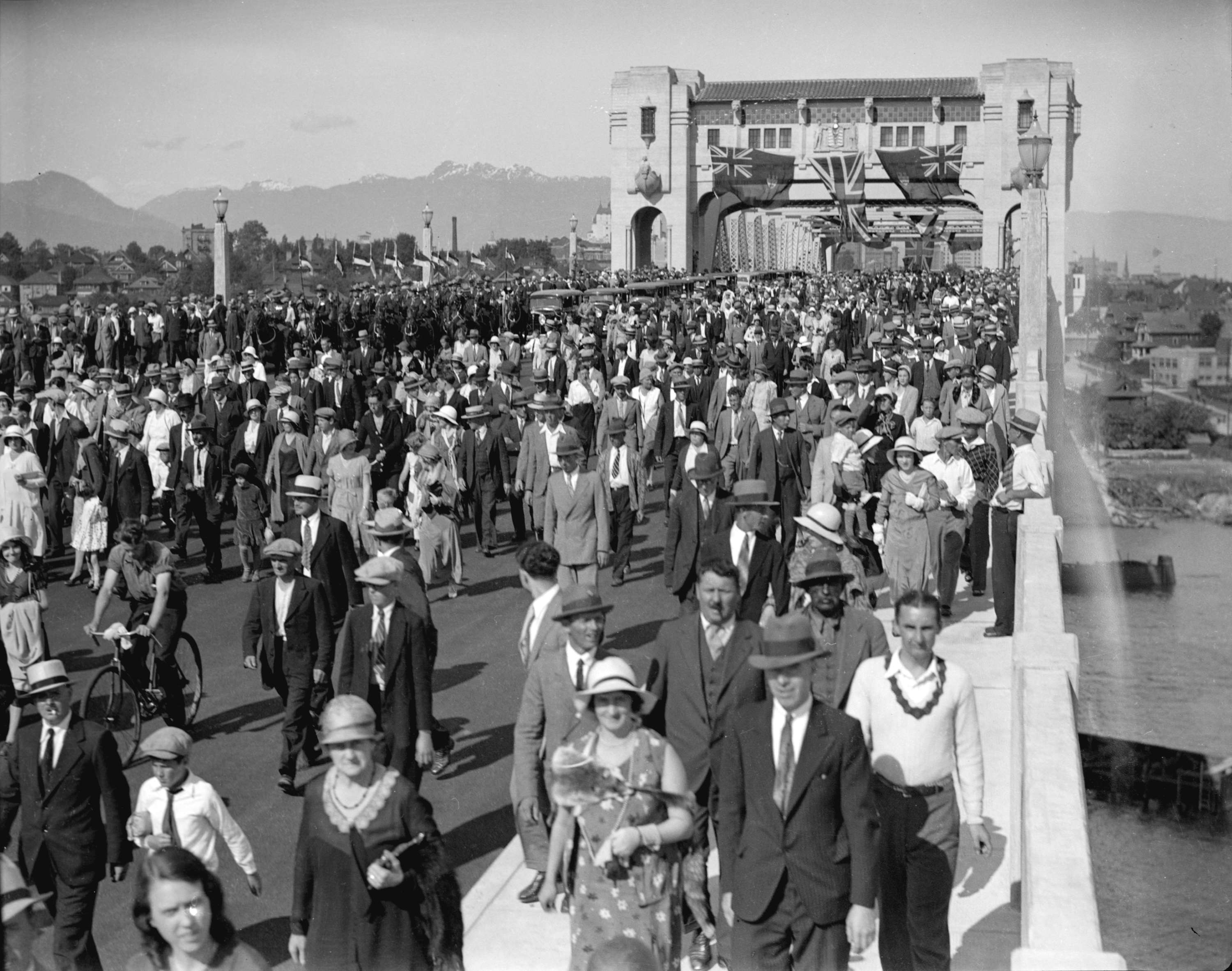 Opening of the Burrard Bridge in 1932 in Vancouver